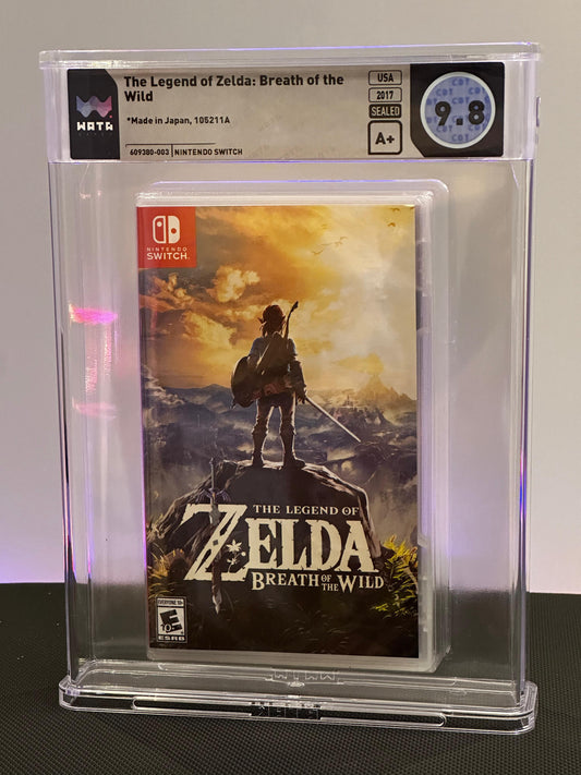 A Wata 9.8 A+ graded The Legend of Zelda: Breath of the Wild First Print for Nintendo Switch