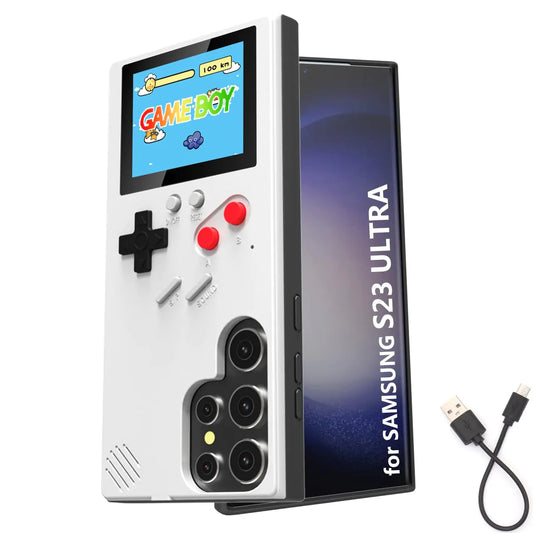 DOCOBOLO Phone Case for Samsung Galaxy S23 UltraHandheld Retro Game Console Samsung Phone CasePlayable 36 Video Games Protective Case for Galaxy S23 Ultra 5G 6.8" (White)